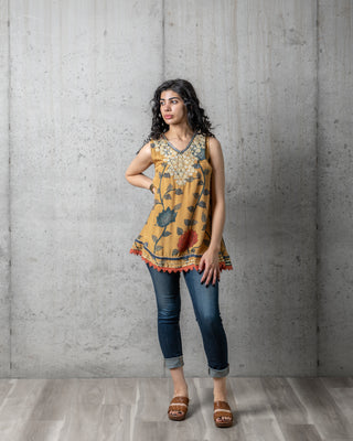 Aseesa Flare Embroidered Top