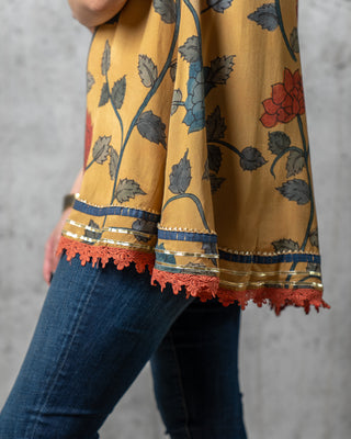 Aseesa Flare Embroidered Top