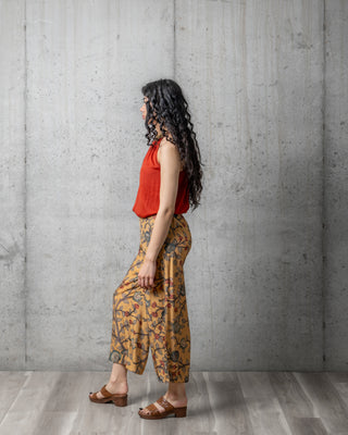 Aseesa Mustard Floral Pants