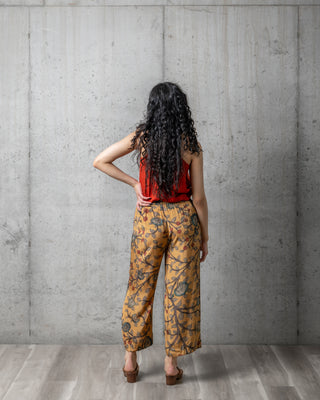 Aseesa Mustard Floral Pants