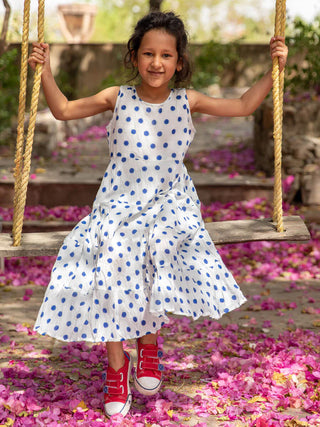 Blue Polka Organic Cotton Dress