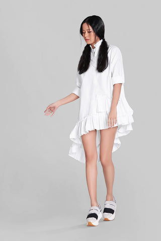 Whim Frilled Shirt Dress