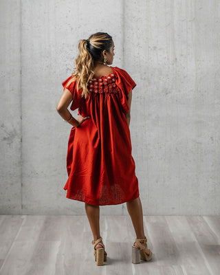 Button Masala Smocked Dress