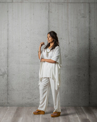 White Slub Trousers